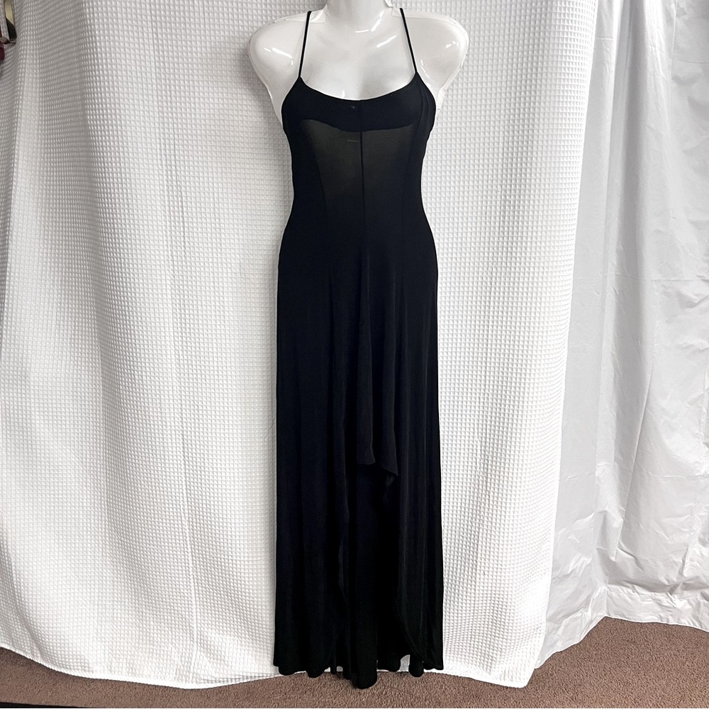 Just in time ladies black high-low form fitting maxi dress size medium